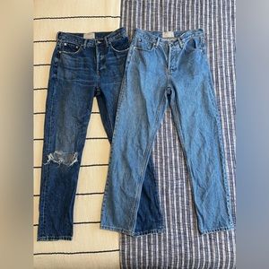 BUNDLE of Everlane The 90s Cheeky Jean in Medium Blue and Vintage Dark Wash